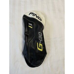 PING G430 Driver Headcover - Black/White/Yellow - Genuine Leather - Excellent
